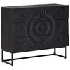 vidaXL Mobile con Cassetti con cassetto Nero 75 x 30 x 65 cm