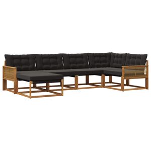 vidaXL Set di divani da esterno 6 pz Naturale e Nero