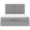 vidaXL Struttura Letto Pouf con Materasso 140x190 cm in Tessuto