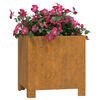 vidaXL Fioriere con Gambe 2pz Ruggine 30x30x30 cm Acciaio Corten