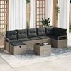 vidaXL Set di divani con cuscino 8 pcs Grigio polyrattan