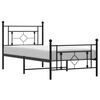 vidaXL Giroletto con Testiera e Pediera Metallo Nero 90x190 cm
