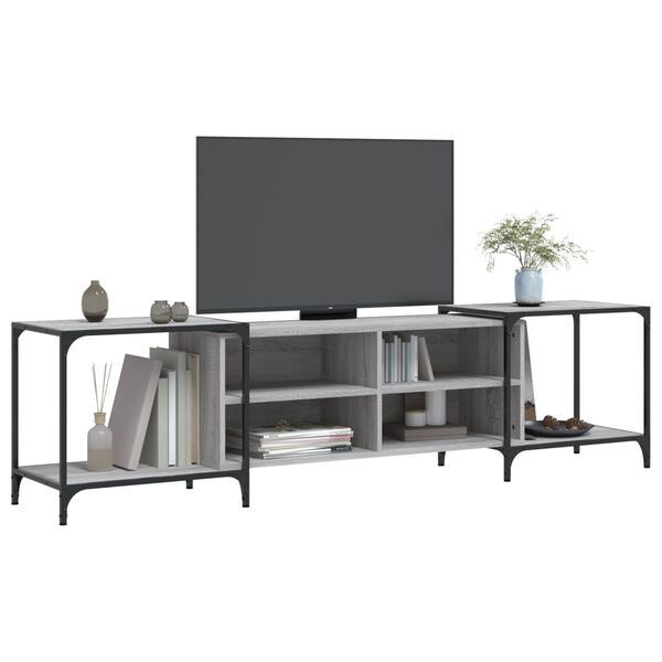 vidaXL Mobile Porta TV Grigio Sonoma 203x37x50 cm in Legno Multistrato