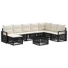 vidaXL Set Divano da Giardino 9 pz Nero polyrattan