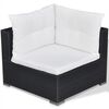 vidaXL Set Divani da Giardino 5 pz con Cuscini in Polyrattan Nero