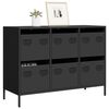 vidaXL Credenza Nera 101,5x39x73,5 cm in Acciaio Laminato a Freddo