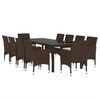 vidaXL Set da Pranzo da Giardino 11 pz in Polyrattan Marrone