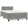 vidaXL Letto a Molle con Materasso e LED Grigio Chiaro 120x190 cm Velluto