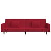vidaXL Divano Letto 2 Posti 2 Cuscini e Poggiapiedi Rosso Vino Velluto