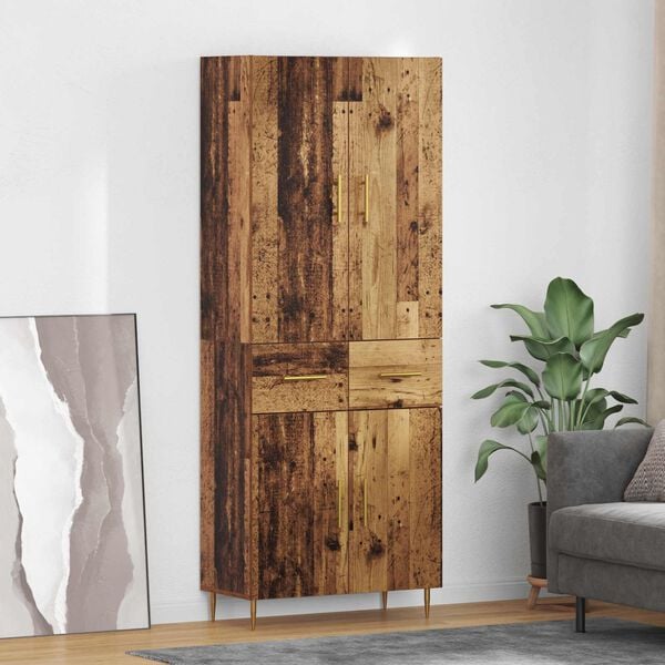 vidaXL Credenza Legno vecchio 69,5 x 34 x 180 cm Legno multistrato