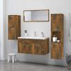 vidaXL Armadietto Bagno Rovere Fumo 30x30x130 cm in Legno Multistrato