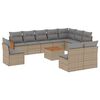 vidaXL Set Divani da Giardino 11 pz con Cuscini Beige in Polyrattan