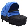 vidaXL Passeggino/Carrozzina 2-in-1 Blu e Nero in Acciaio