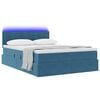 vidaXL Letto con contenitore e LED Blu Scuro 140 x 200 cm Velluto