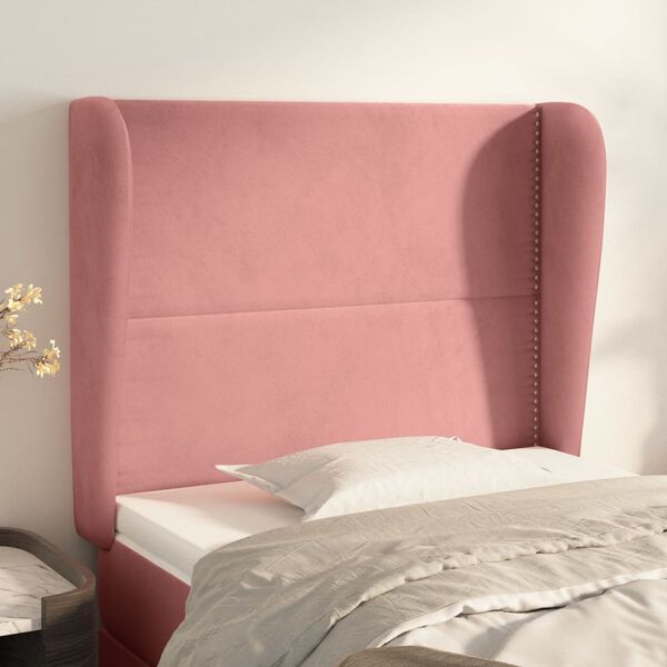 vidaXL Testiera ad Orecchio Rosa 83x23x118/128 cm in Velluto