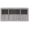 vidaXL Credenza con Luci LED Grigio Sonoma 142,5x37x67 cm