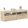 vidaXL Mobili Porta TV con LED 2 pz Rovere Sonoma 60x35x40 cm