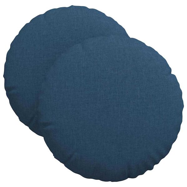 vidaXL Cuscini per Seduta 2 pcs Blu Ø40 x 13 cm Tessuto