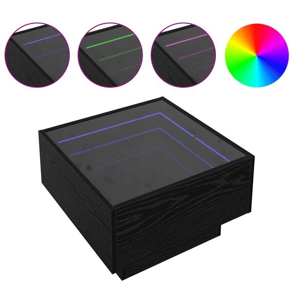 vidaXL Tavolino da salotto Rovere nero 50 x 50 x 30 cm