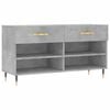 vidaXL Panca Porta Scarpe Grigio Cemento 102x35x55cm Legno Multistrato