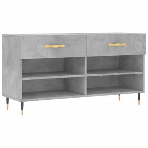 vidaXL Panca Porta Scarpe Grigio Cemento 102x35x55cm Legno Multistrato