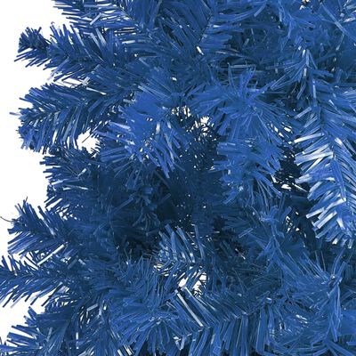 vidaXL Set Albero di Natale Sottile con Luci LED e Palline Blu 240cm