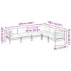 vidaXL Set Divani Giardino 6 pz Cuscini Legno Massello Abete Douglas