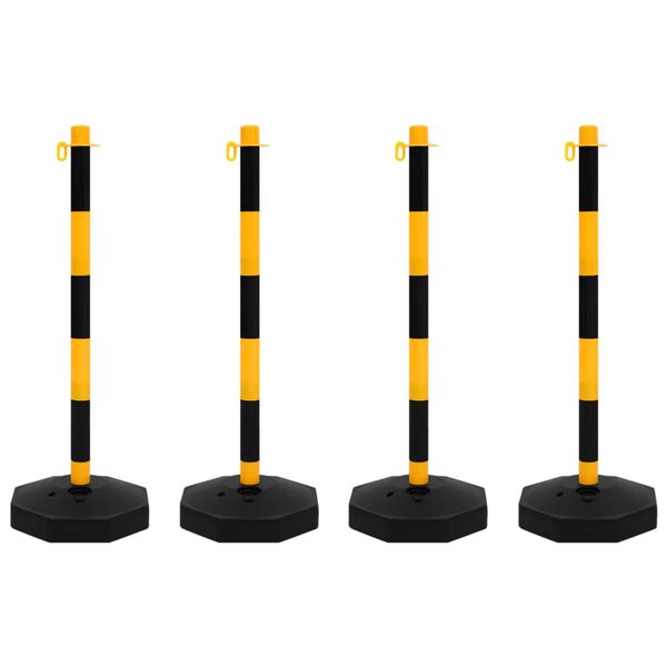 vidaXL Set di Pali Stradali con Catena in Plastica di 10 m