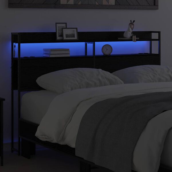 vidaXL Testata contenitore Rovere nero 160 cm Legno multistrato