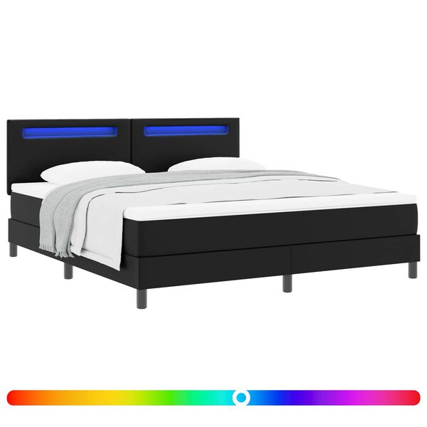 vidaXL Letto a molle con materasso Nero 180 x 200 cm Pelle sintetica
