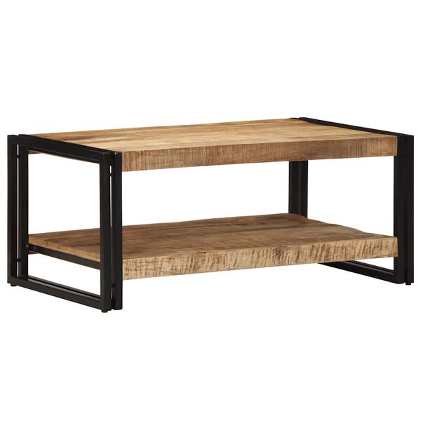 vidaXL Tavolino da Salotto 90x50x38 cm Legno Massello di Mango Grezzo