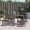 vidaXL Sgabelli Giardino con Cuscini 4pz Grigi 41x41x36cm Polyrattan