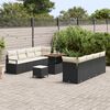vidaXL Set Divano da Giardino con cuscino Nero e Crema 90 x 55 x 71 cm