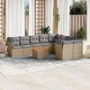 vidaXL Set Divano da Giardino 10 pz con Cuscini Beige in Polyrattan