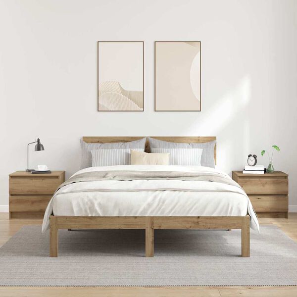 vidaXL Comodini 2pz Rovere Artigianale 50x40x43.5 cm Legno Multistrato