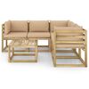 vidaXL Set Divani da Giardino 6 pz con Cuscini Beige