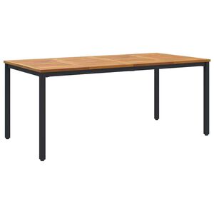 vidaXL Tavolo da Esterno Naturale e Nero 180 x 90 x 75 cm