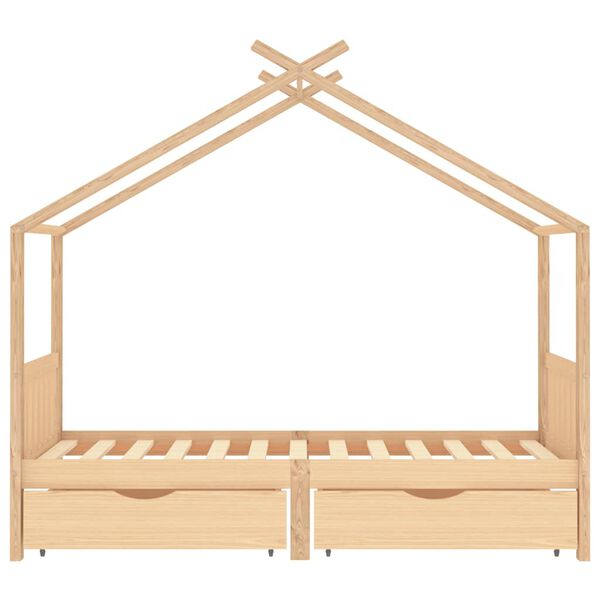 vidaXL Giroletto Bambini con Cassetti 90x200 cm Legno Massello di Pino