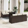 vidaXL Set Divano da Giardino con cuscino 7 pcs Marrone polyrattan