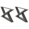 vidaXL Gambe per tavolino 2 pz Antracite 70x(30-31,3) cm Acciaio