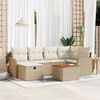 vidaXL Set Divano da Giardino con cuscino 7 pcs Beige Poly Rattan