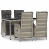 vidaXL Set da Pranzo da Giardino 5 pz con Cuscini in Polyrattan Grigio