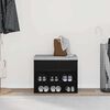 vidaXL Panca per scarpe Rovere Nero 60 x 30 x 45 cm Legno multistrato