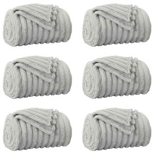vidaXL Coperte da Pile 6 pz Grigio 150 x 130 cm 2.85 kg Panno