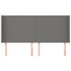 vidaXL Testiera ad Orecchio GrigioScuro 163x16x118/128cm inTessuto