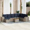 vidaXL Set Divano da Giardino 9 pz con Cuscini Grigio in Polyrattan