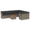 vidaXL Set Divano da Giardino 10 pz con Cuscini Grigio in Polyrattan