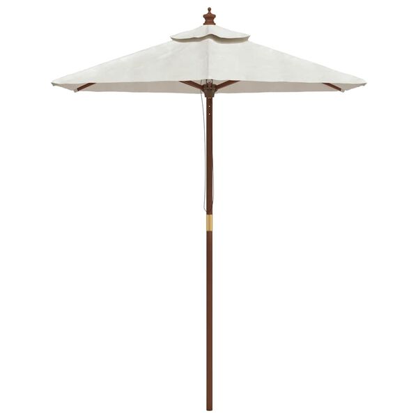 vidaXL Ombrellone da Giardino con Palo in Legno Sabbia 196x231 cm