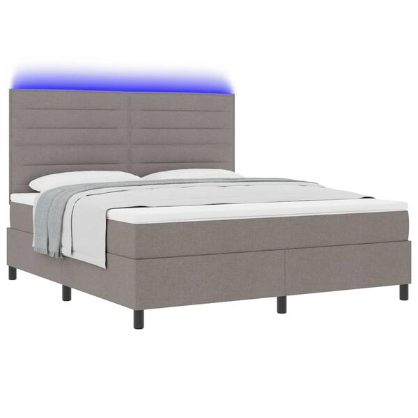 vidaXL Letto a molle con materasso con led Talpa 180 x 200 cm Tessuto