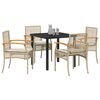 vidaXL Set da Pranzo per Giardino 5 pcs Beige polyrattan